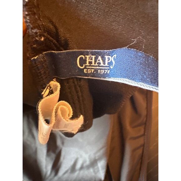 Chaps Womens Ruffled Halter One-Piece Swimsuit US 16 EU 48 Black Nylon Blend - Picture 4 of 7